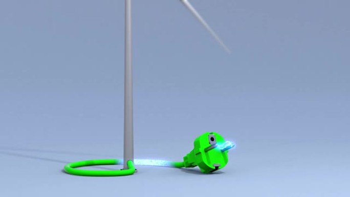 风力发电机上连接高压电弧的绿色插头