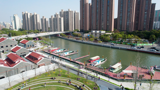 上海普陀区长风绿地 半马苏河公园 苏州河