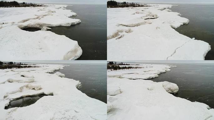 五大湖沿岸的冰层