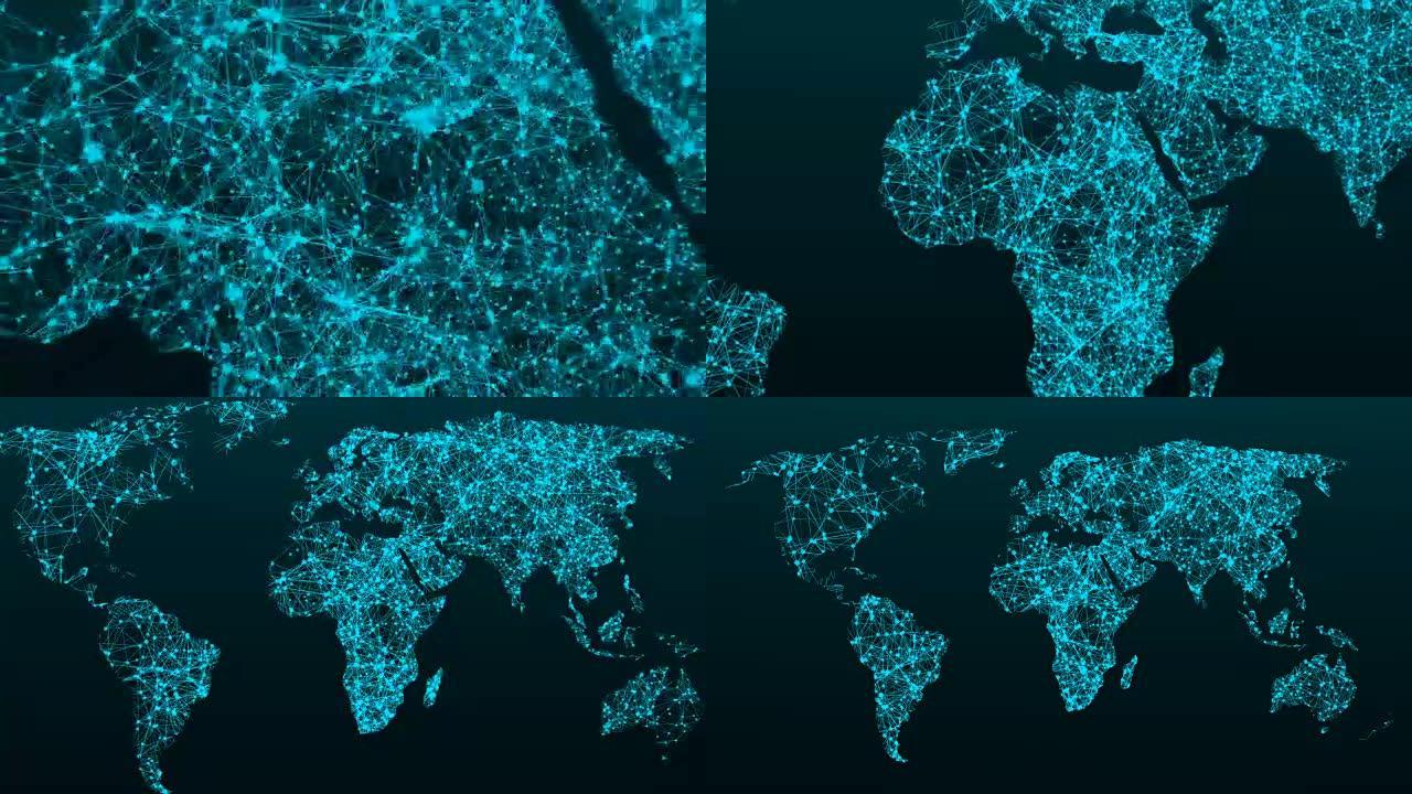 世界地图网。连接点背景