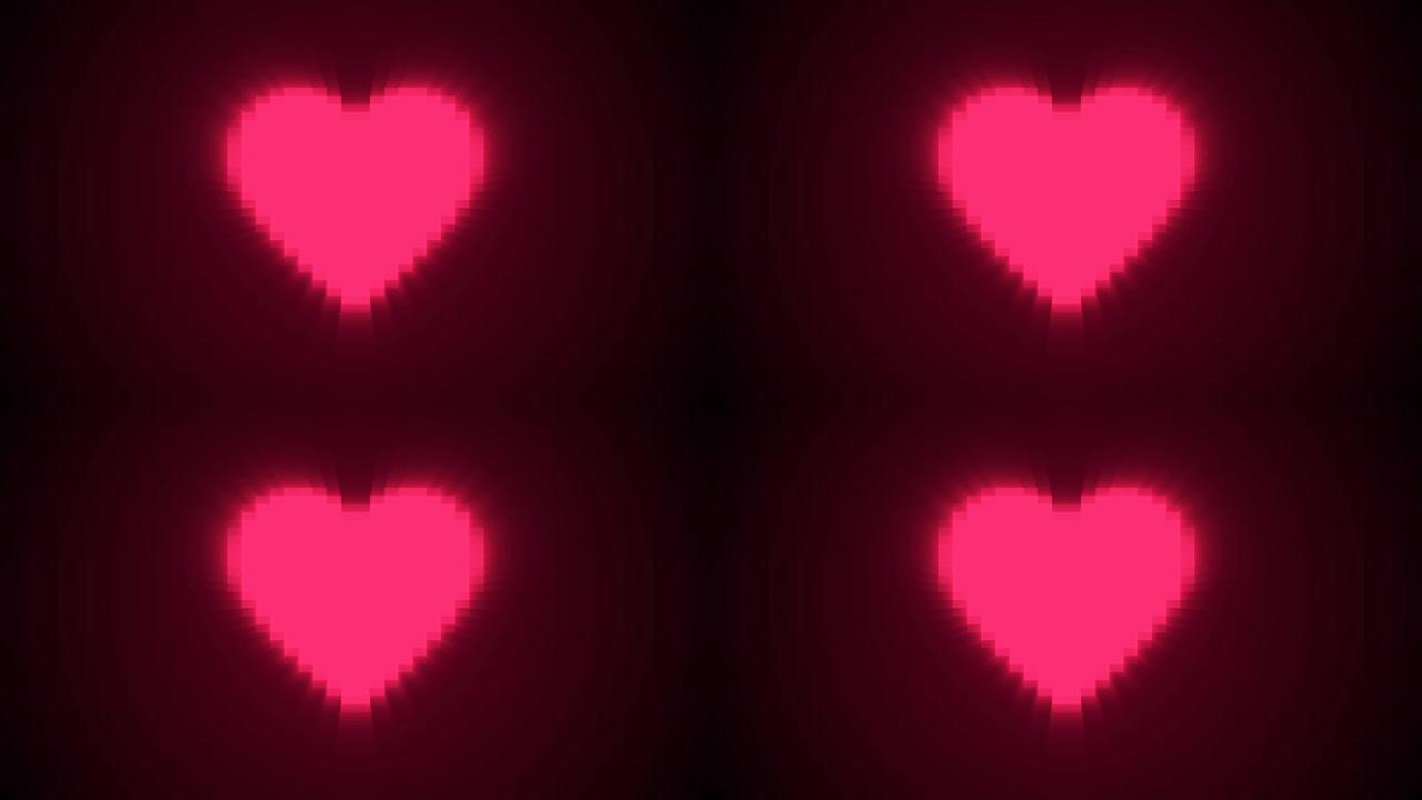 简单的心马赛克，这是爱与健康的象征，抽象的3D渲染背景