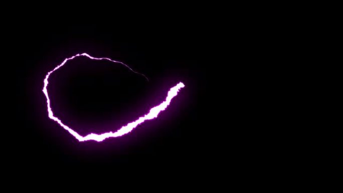 可循环紫色霓虹灯闪电无限符号形状飞行黑色背景动画新质量独特自然光效果视频素材