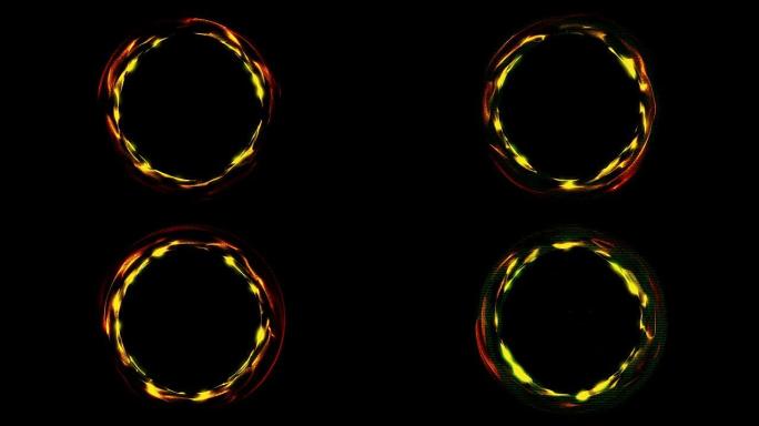 发光的螺旋环。抽象的数字背景