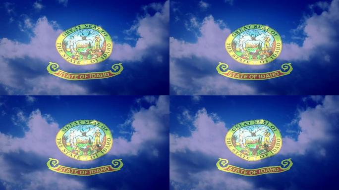 爱达荷州美国国旗和Cloudscape