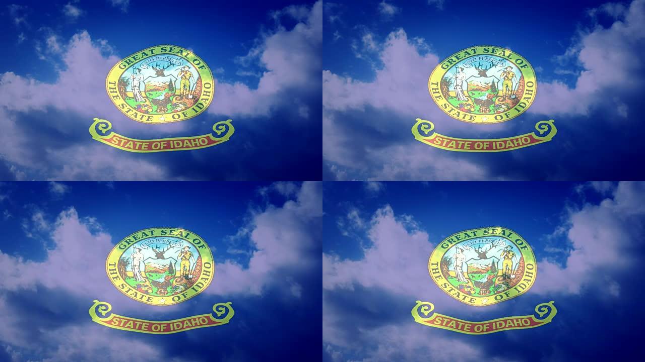 爱达荷州美国国旗和Cloudscape