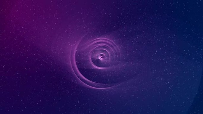 螺旋神奇抽象紫色和流动的粒子背景。无缝循环。