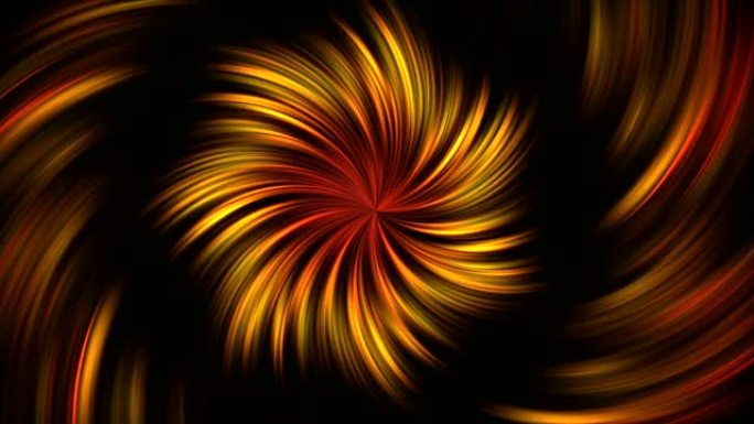 abstract moving gold flower whirling round on a bl