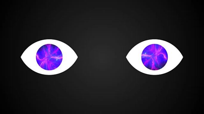 抽象技术眼与瞳孔中的宇宙，3D渲染
