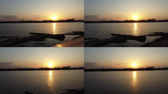 江河吧边的夕阳
