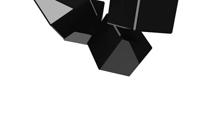 白色背景上的黑色立方体抽象