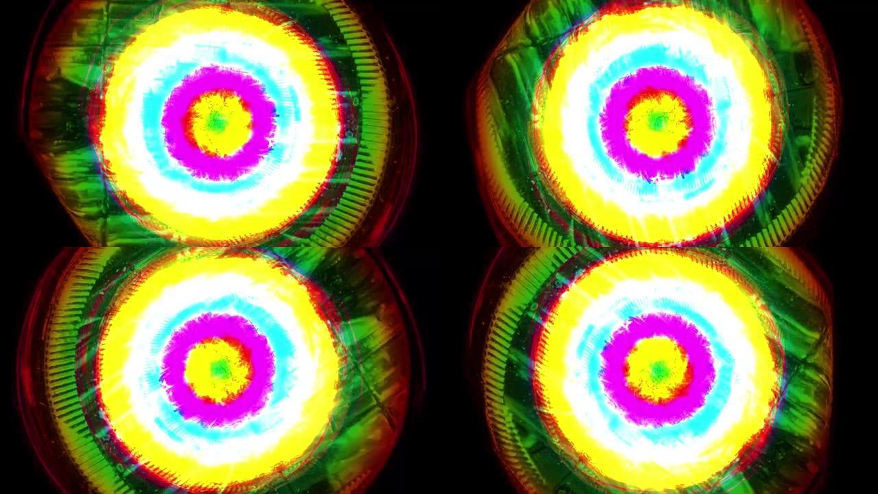 移动旋转抽象画彩虹无缝循环背景动画新质艺术欢乐七彩动态万能酷好看视频素材