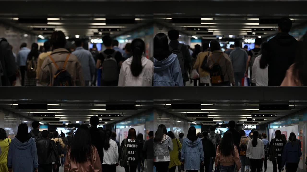 北京地铁地下通道人群背景