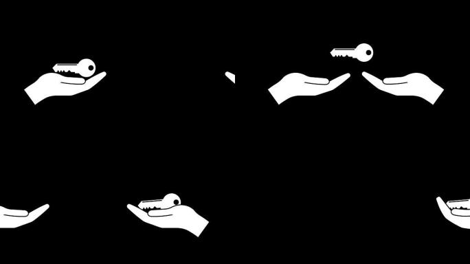 手和关键概念动画与可选的照明哑光。Alpha Luma哑光包括在内。4 k的视频