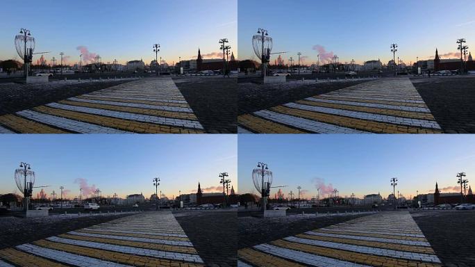俄罗斯莫斯科市中心 (莫斯科莫斯科大桥) 的圣诞节和新年假期照明