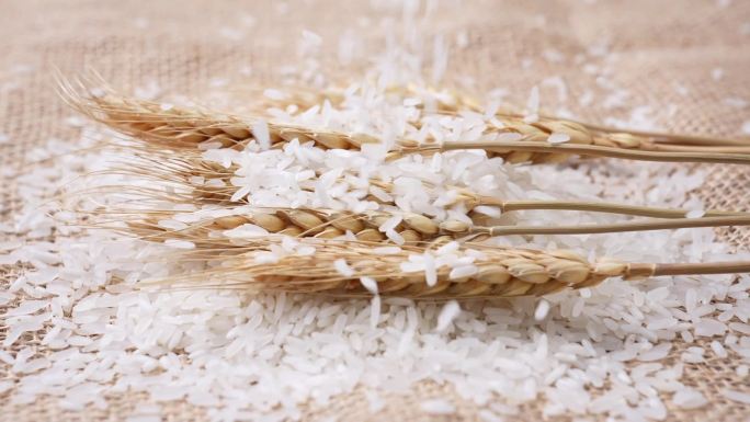 大米洒落健康营养绿色稻米广告