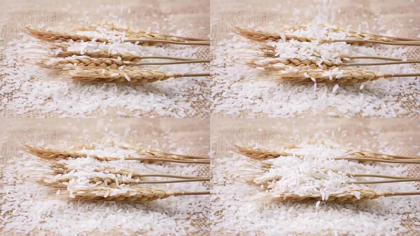 大米洒落健康营养绿色稻米广告