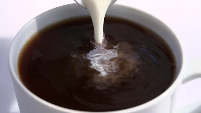 慢动作中的白牛奶咖啡云