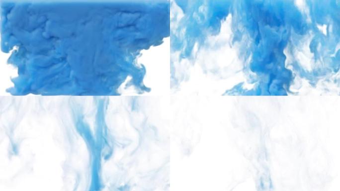 3d渲染，蓝色烟雾填充空间，烟云褪色，创意烟雾背景，空气扩散，化学污染，神秘雾揭幕
