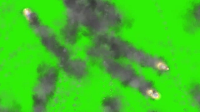 绿色屏幕上的烟雾爆炸