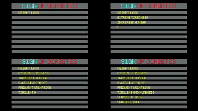 动画 -- 糖尿病体征的概念