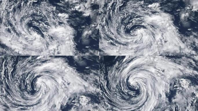 飓风风暴龙卷风，卫星视图。美国国家航空航天局提供的这段视频的一些元素。