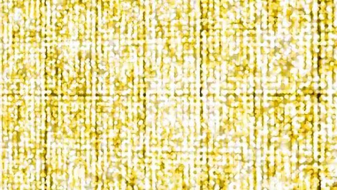 抽象几何圆点透视视图金色发光图案背景平移移动，无缝循环动画4K