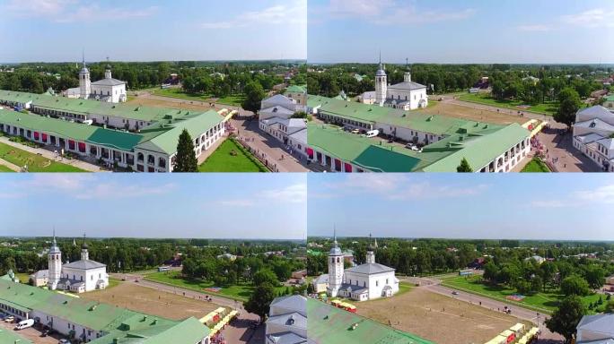 俄罗斯苏兹达尔的贸易行和升天教堂，空中射击
