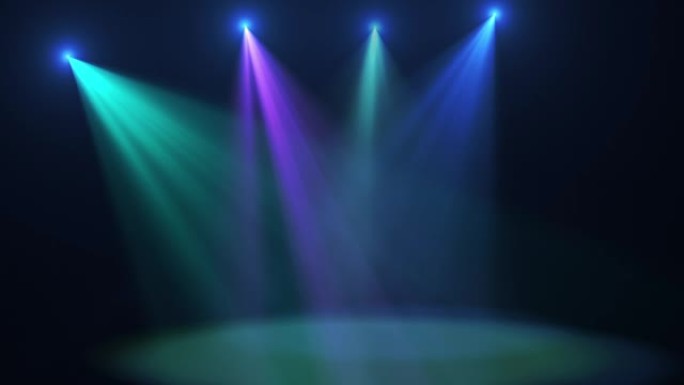 迪斯科灯光在舞台上闪耀的循环动画