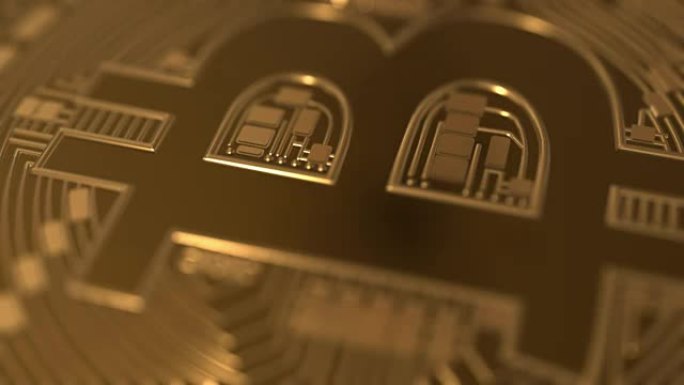 旋转比特币，无缝循环3d动画。