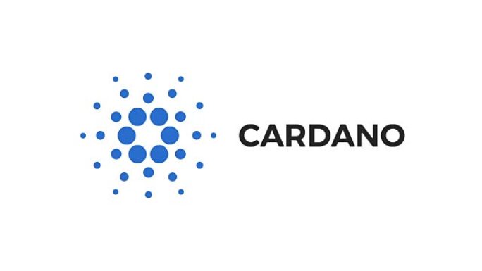 Cardano符号ADA区块链加密货币动画数字货币Cardano，带有抽象圆点的标志