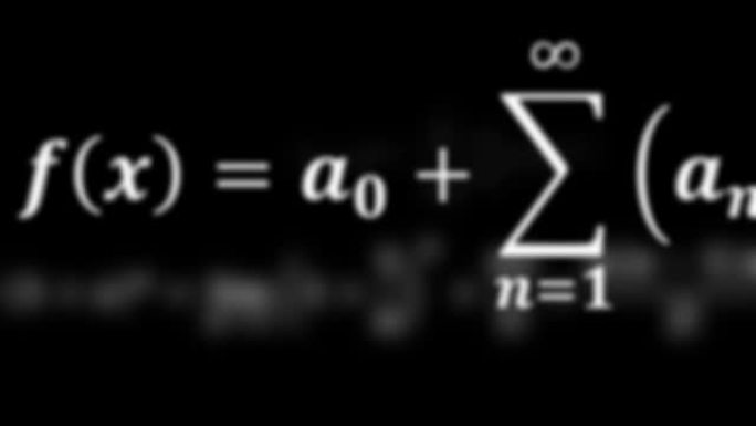 数学方程式在远处飞行和消失