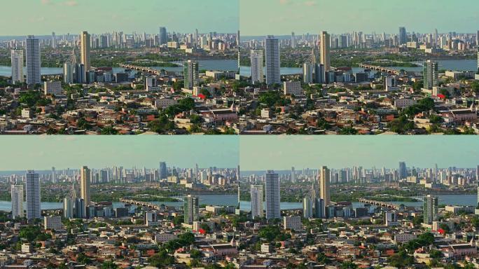 城市景观的高角度视图