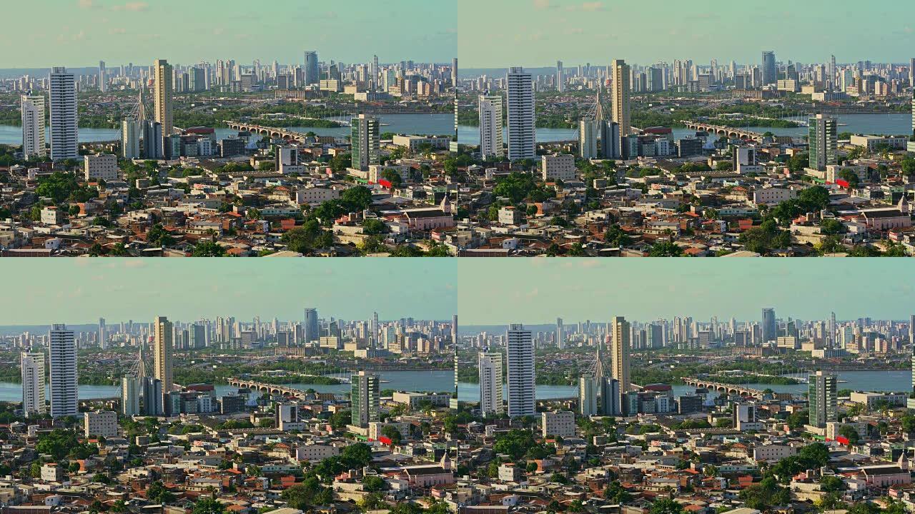城市景观的高角度视图