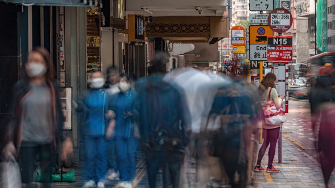 香港站牌人流延时