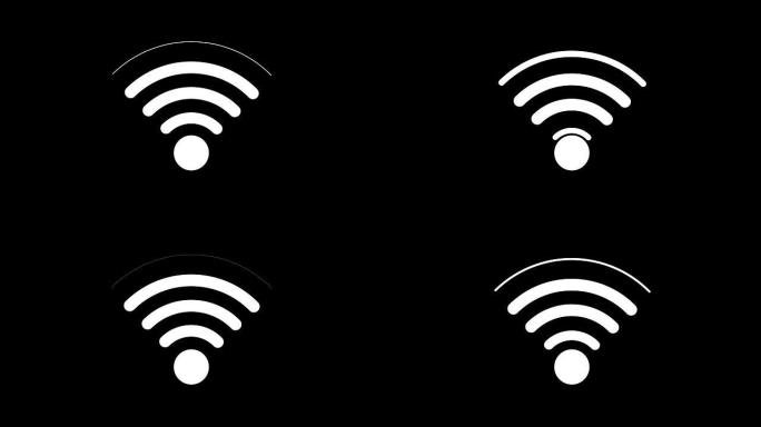 图标连接到wifi点，信号电平不断变化