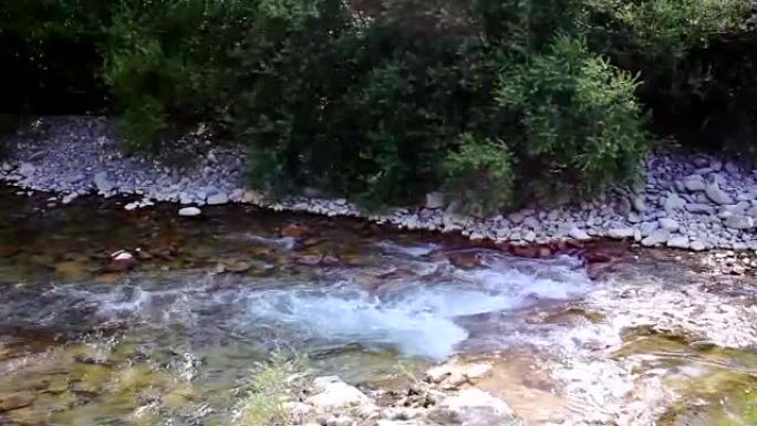 平静的河水中的石头和岩石