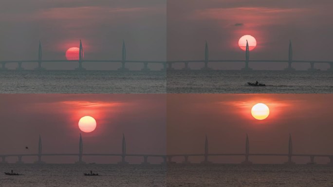 港珠澳大桥海豚塔日出