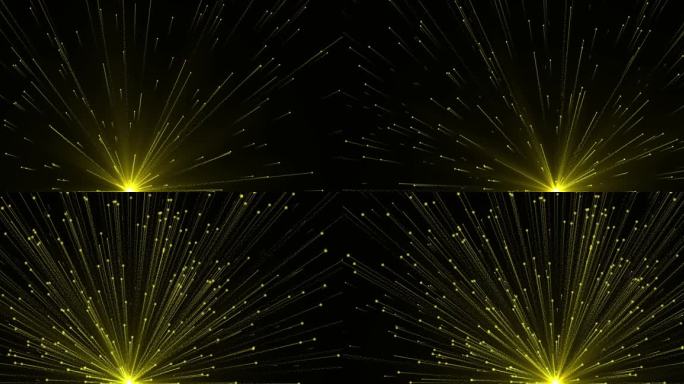 金色粒子光线放射背景循环