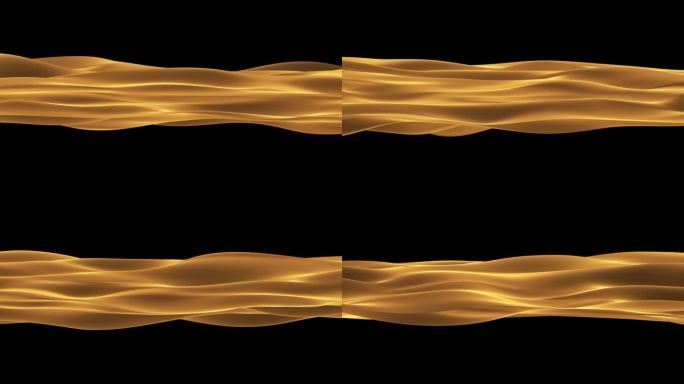 4K金色布匹绸缎流动飘舞无缝循环