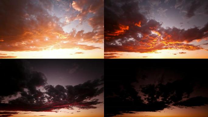 美丽的日落时间流逝