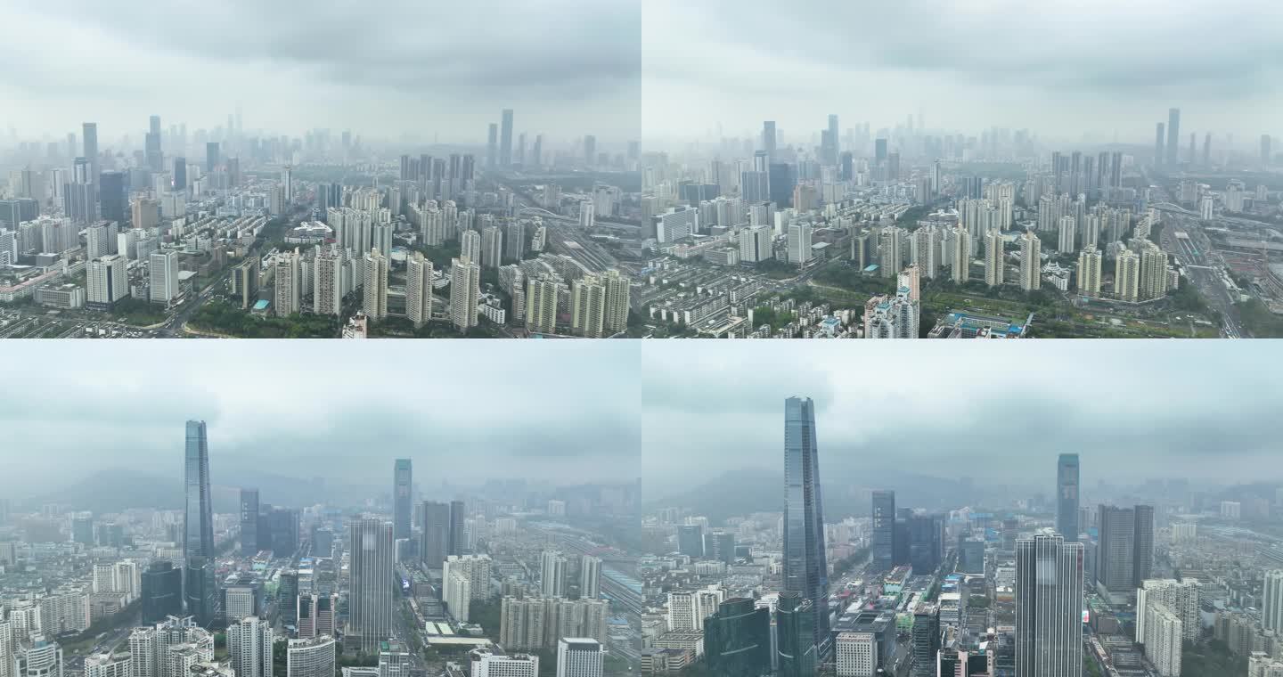 5K鸟瞰航拍暴风雨来临前的深圳全景11