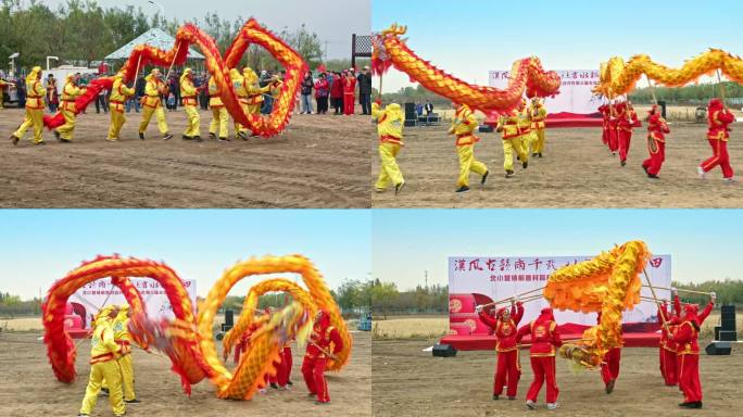 耍龙灯舞龙新年过年过节喜庆热闹