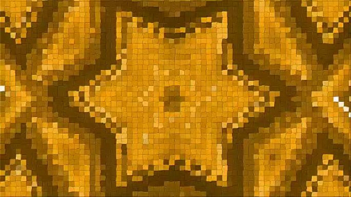 从马赛克中抽象出复杂的图案。动态明亮的变换和脉动组成。循环