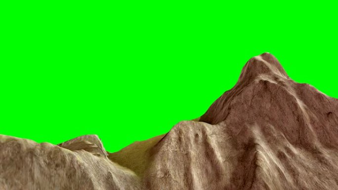 绿色屏幕上的3D山脉-高清