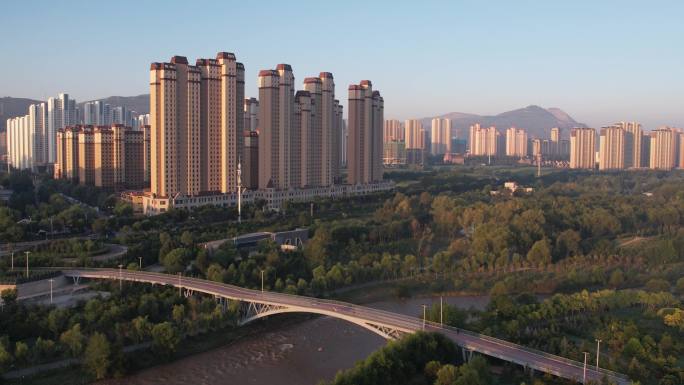 北川河 体育馆 海湖新区 西宁全景 航拍