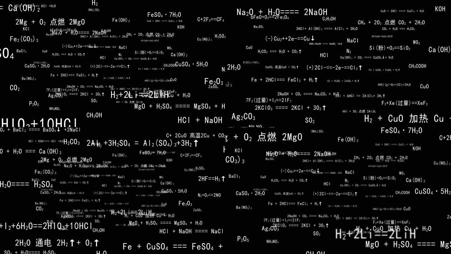 4K三维化学式方程式背景AE模板