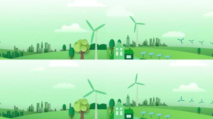 世界环境日环保绿色生态循环背景AE模板