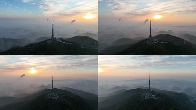 荆门黑山铁塔  荆门航拍 荆门大景