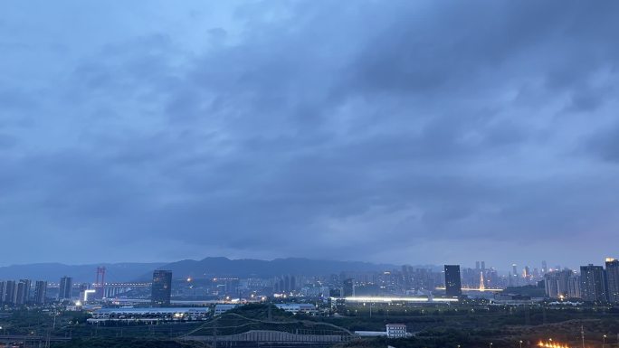 云、夜景、阴天、重庆、傍晚、延时拍摄