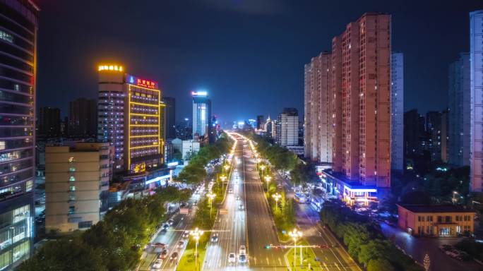 九江市长虹大道夜景航拍延时